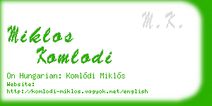 miklos komlodi business card